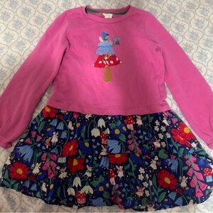 Mini Boden Girls Fairy Dress Pink Floral Long Sleeve Size 8-9Y